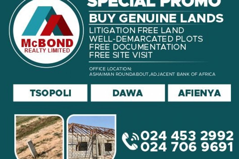 ESTATE PLOTS FOR SALE AT AFIENYA